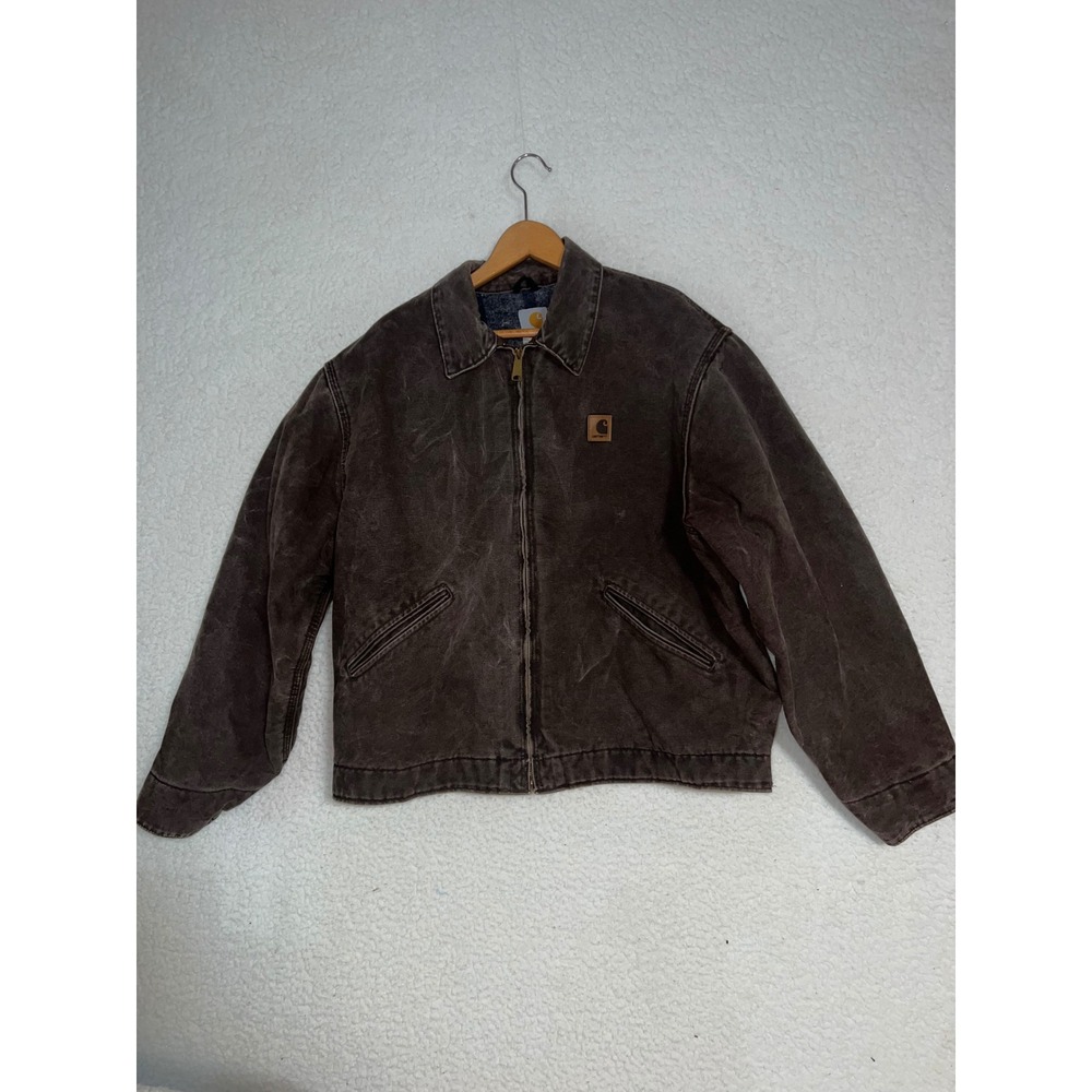 Carhartt Detroit Jacket Faded Duck‎ Canvas Blanket Lined Brown J97 DKB Mens XL